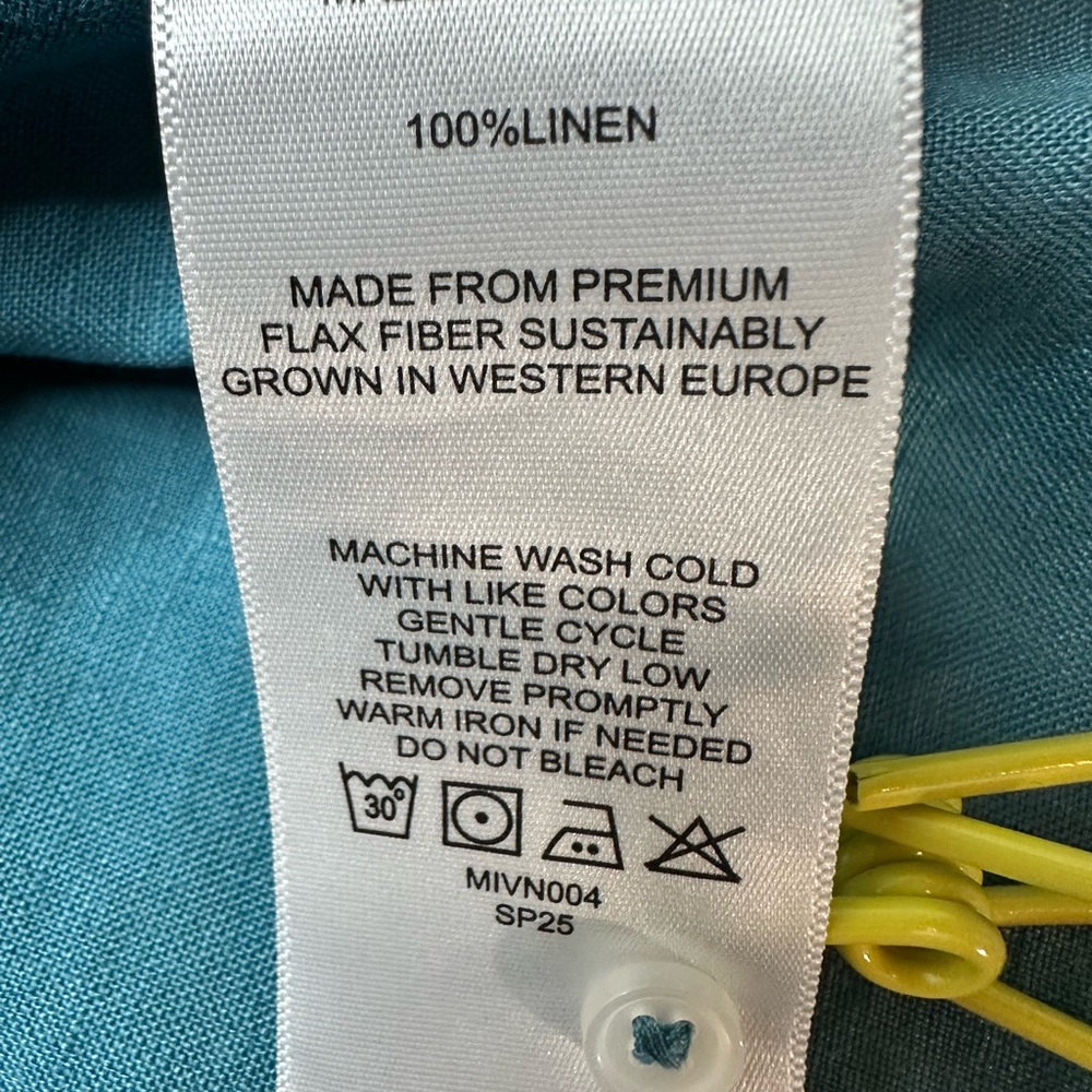 Quince Women 100% European Linen Sleeveless Spring Tank Top Teal Lg Mineral Blue - Picture 7 of 14